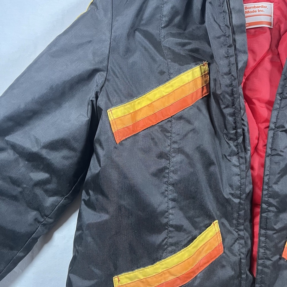 VTG BOMBARDIER, MODE INC SNOMOBILE MADE IN USA QUILTED SKI JACKET SIZE  16R - Picture 9 of 14